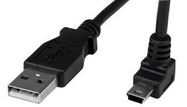 LEAD, USB A TO UP ANGLE MINI B, 1M BLACK