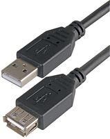 LEAD,USB2.0 A MALE - A FEMALE,BLACK 0.5M