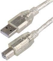 LEAD, USB2.0 A MALE-B MALE, CLEAR 5M