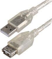 LEAD,USB2.0 A MALE - A FEMALE, CLEAR 5M