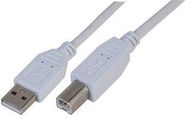 LEAD, USB2.0 A MALE - B MALE, WHITE 2M