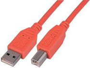 LEAD, USB2.0 A MALE - B MALE, RED 1M