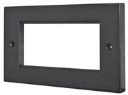 FACEPLATE, 4PORT, ABS, BLACK