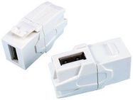 90DEG KEYSTONE COUPLER, USB A-A RCPT/WHT