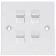 SHUTTERED KEYSTONE FACEPLATE, 3PORT, WHT