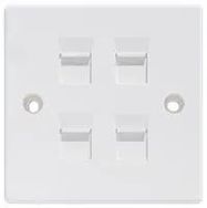 SHUTTERED KEYSTONE FACEPLATE, 3PORT, WHT