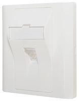 ANGLED KEYSTONE FACEPLATE, 1P, ABS, WHT