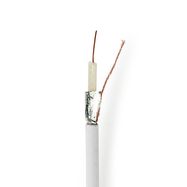 Coax Cable On Reel | Coax 12 | 75 Ohm | Double Shielded | ECA | 50.0 m | Coax | PVC | White | Gift Box