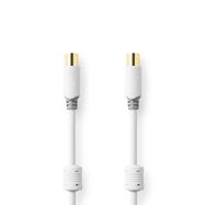 Coax Cable | IEC (Coax) Male | IEC (Coax) Female | Gold Plated | 100 dB | 75 Ohm | Double Shielded | 2.00 m | Round | PVC | White | Box