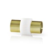 Satellite & Antenna Adapter | IEC (Coax) Female | IEC (Coax) Female | Nickel Plated | 75 Ohm | Straight | Metal / Plastic | White | 1 pcs | Box