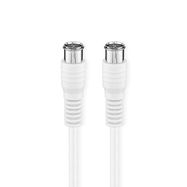 Satellite & Antenna Cable | F Male Quick | F Male Quick | Nickel Plated | 75 Ohm | Double Shielded | 1.00 m | Round | PVC | White | Box