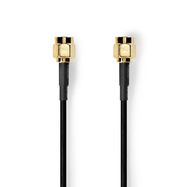 SMA Cable | SMA Male | SMA Male | Gold Plated | 50 Ohm | Single Shielded | 5.00 m | Round | PVC | Black | Label