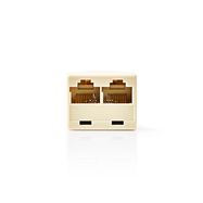 Telecom Network Splitter | RJ45 Female | 2x RJ45 Female | Nickel Plated | Ivory | PVC | Box