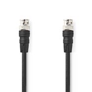 BNC Video Cable | BNC Male | BNC Male | Nickel Plated | 75 Ohm | 1.00 m | Round | PVC | Black | Label