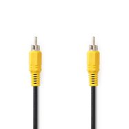 Composite Video Cable | RCA Male | RCA Male | Nickel Plated | 480p | 2.00 m | Round | PVC | Black | Label