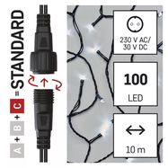 LED garland, 30Vdc, 10m, 100 x LED, cool white, connectable, without power supply, EMOS