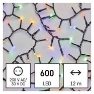 LED garland, 230Vac, 12m, 600 x LED, multicolor, timer, EMOS