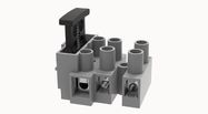 Terminal block;1x fuse;5x20mm;ways:3;screw terminals;tinned