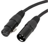 MIC / PATCH LEAD, 3P XLR BLACK, 5M