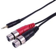 LEAD, 3.5MM ST JACK - 2X XLR-F, 1.5M