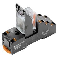 DRMKITP 24VAC 2CO LD Relay kit, 24 V DC, 2CO, AgNi flash gold-plated, 10 A, PUSH IN, LED, Weidmuller