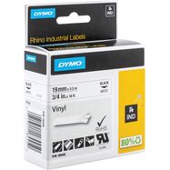 Label Tape Dymo Rhino 19mm x 5.5m (Black on White)
