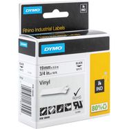 Label Tape Dymo Rhino 19mm x 5.5m (Black on White)