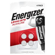 Alkaline Battery LR44 (A76, AG13, V13GA, PX76A,  L1154) 1.5V 175mAh Alkaline Energizer (4pcs in blister)
