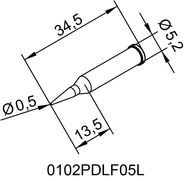 Soldering tip ERSADUR, ext. 0.5mm/0.020in, ERSA