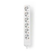 Extension Socket | Type F (CEE 7/7) | 6-Way | 3680 W | 16 A | Kind of grounding: Side Contacts | 230 V AC 50/60 Hz | Socket angle: 45 ° | No Cable Included | White