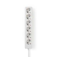 Extension Socket | Type F (CEE 7/7) | 6-Way | 3.00 m | 3680 W | 16 A | Kind of grounding: Side Contacts | 230 V AC 50/60 Hz | Socket angle: 45 ° | H05VV-F 3G1.5mm² | White