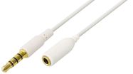 Cable 3.5mm 4pin plug - 3.5mm 4pin socket 3m stereo, white