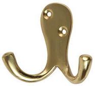 HOOK, DOUBLE, BRASS (PK5)