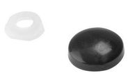 PLASTIC DOMED COVER CAPS BLACK PK25