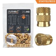 RUTHEX M8 brass threaded insrets RX-M8X12.7 - 20 PCS
