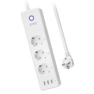 Smart Wi-Fi power strip 3x SCHUKO, 3x USB, 3680W, TUYA / Smart Life, Gosund