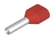 Wire-end ferrule, Twin wire-end ferrule, 11 mm, 8 mm, red