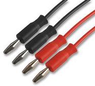 TEST LEAD, 2X 4MM, RED + BLACK, 1M