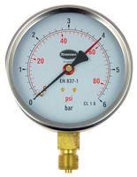 PRESSURE GAUGE, DIAL, 0 TO 6 BAR