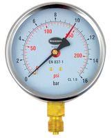 PRESSURE GAUGE, DIAL, 0 TO 16 BAR