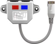 Cable Distributor (Network Coupler) RJ45 CAT 5e 8P8C Connector - 2x 8P4C Sockets