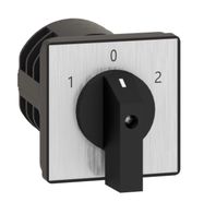 Cam changeover switch, Harmony K, front mounting, plastic, 3 poles,position 0 30 degree, 63A, 64x64mm front plate marqued 1/0/2