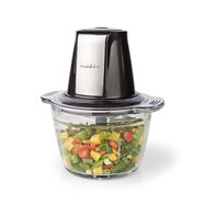 Food Chopper | 500 W | 1 l | Glass | 1-Speed Setting | Black / Silver