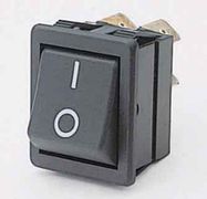 Rocker switch; ON-OFF, fixed, 4pins, 15A/250Vac, 22x28mm DPST black