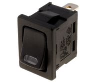 Rocker switch; ON-OFF, fixed, 2pins. 10A/250Vac, 21x15mm, SPST, red LED illumination