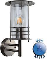 IP44 DORSET WALL LANTERN STAINLESS STEEL