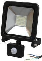 30W LED FLOODLIGHT, 1M CABLE, BLACK, PIR