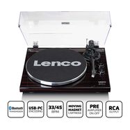 Record player with Bluetooth® transmission dark brown