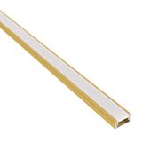 Aluminum profile with white cover for LED strip, golden, surface LINE MINI 2m