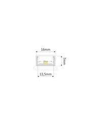 Aluminum profile with white cover for LED strip, anodized, surface LINE XL 2m